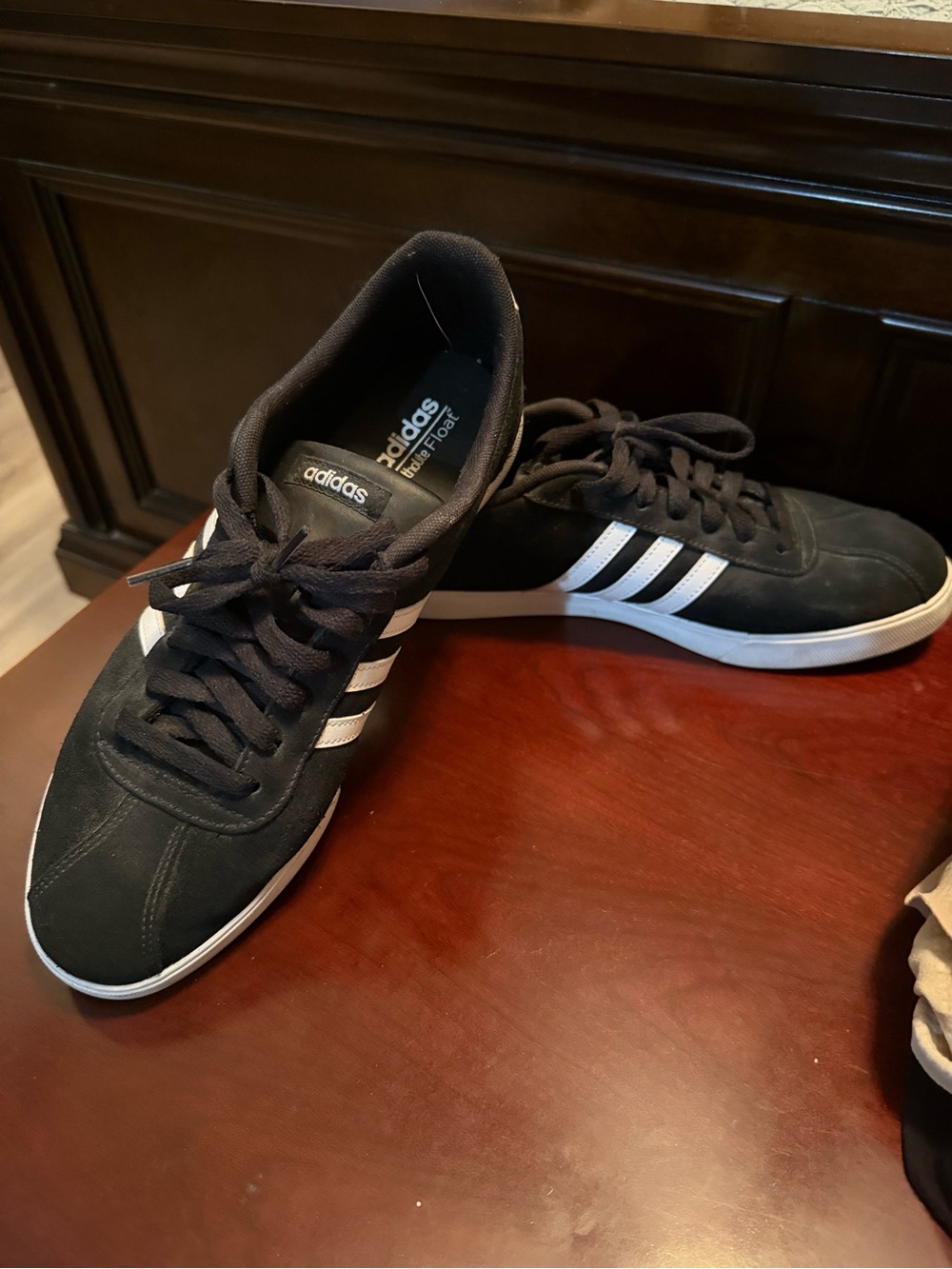 adidas Black Low-Top Sneakers with White Three Stripes